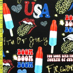 USA Pride and Liberty Print on Poly Spandex Fabric | (4 Way Stretch/Per Yard)