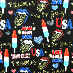 USA Pride and Liberty Print on Poly Spandex Fabric | (4 Way Stretch/Per Yard)