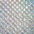 Silver & White Mermaid Fish Scale on Holographic Foil Spandex with Dots Fabric | (4 Way Stretch/Per Yard)