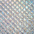 Silver & White Mermaid Fish Scale on Holographic Foil Spandex with Dots Fabric | (4 Way Stretch/Per Yard)