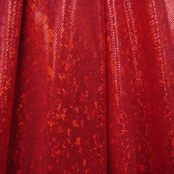 Red Shattered Glass w/ Holographic Foil Spandex Fabric | (4 Way Stretch/Per Yard)