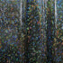 Silver & Black Shattered Glass w/ Holographic Foil on Nylon Spandex Fabric | (4 Way Stretch/Per Yard)
