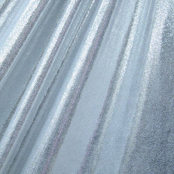 Silver Matrix Dots on White Nylon Spandex Fabric | (4 Way Stretch/Per Yard)