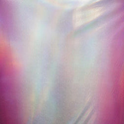 Ombre Print Holographic Mirror Foil Fabric (Fuchsia/Baby Pink) | (4 Way Stretch/Per Yard)
