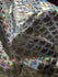 Silver & White Mermaid Fish Scale on Holographic Foil Spandex with Dots Fabric | (4 Way Stretch/Per Yard)