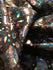 Silver & Black Mermaid Fish Scale on Hologram Foil Spandex w/ Dots Fabric | (4 Way Stretch/Per Yard)