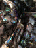Silver & Black Mermaid Fish Scale on Hologram Foil Spandex w/ Dots Fabric | (4 Way Stretch/Per Yard)