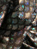 Silver & Black Mermaid Fish Scale on Hologram Foil Spandex w/ Dots Fabric | (4 Way Stretch/Per Yard)