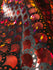 Red & Black Mermaid Fish Scale on Hologram Foil Spandex w/ Dots Fabric | (4 Way Stretch/Per Yard)