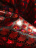 Red & Black Mermaid Fish Scale on Hologram Foil Spandex w/ Dots Fabric | (4 Way Stretch/Per Yard)