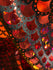 Red & Black Mermaid Fish Scale on Hologram Foil Spandex w/ Dots Fabric | (4 Way Stretch/Per Yard)