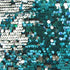 Reversible 5mm Silver & Turquoise Sequins Fabric | (2 Way Stretch/Per Yard)
