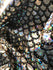 Silver & Black Mermaid Fish Scale on Hologram Foil Spandex w/ Dots Fabric | (4 Way Stretch/Per Yard)