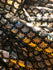 Silver & Black Mermaid Fish Scale on Hologram Foil Spandex w/ Dots Fabric | (4 Way Stretch/Per Yard)