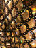 Gold & Black Mermaid Fish Scale on Hologram Foil Spandex w/ Dots Fabric | (4 Way Stretch/Per Yard)