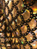 Gold & Black Mermaid Fish Scale on Hologram Foil Spandex w/ Dots Fabric | (4 Way Stretch/Per Yard)