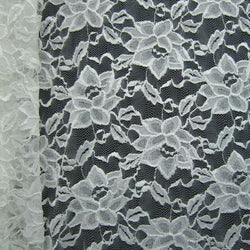 Gardenia Floral Pattern Stretch Lace Fabric | Multiple Colors
