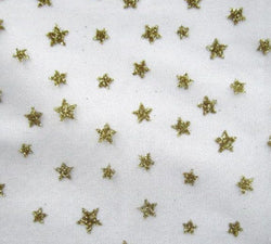 Sparking Metallic Glitter Stars on Stretch Mesh Fabric | Multiple Colours | (2 Way Stretch/Per Yard)