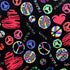 Love and Peace on Poly Spandex Fabric | (4 Way Stretch/By The Yard)