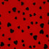 Black Hearts on Printed Mesh Fabric | (4 Way Stretch/Per Yard)