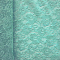 Floral Stretch Lace Fabric (Aquamarine Blue) | (4 Way Stretch/Per Yard)