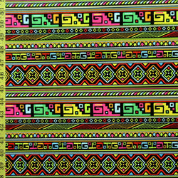 Vibrant Aztec Print on Poly Spandex Fabric | (4 Way Stretch/Per Yard)