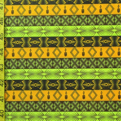 Tangy Aztec Print on Poly Spandex Fabric | (4 Way Stretch/Per Yard)