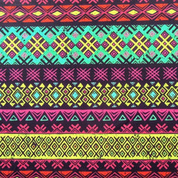 Colorful Aztec Print on Poly Spandex Fabric | (4 Way Stretch / Per Yard)
