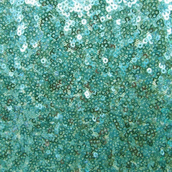 2mm Sequins on Poly Mesh Fabric (Turquoise/Baby Blue) | (2 Way Stretch/Per Yard)