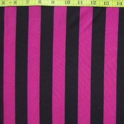 1" Stripes on Polyester Mesh Fabric (Cerise) | (4 Way Stretch/Per Yard)