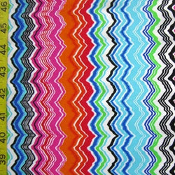 Colorful Wavy Aztec Print on Nylon Spandex | (4 Way Stretch/Per Yard)