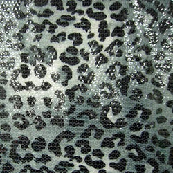 Holographic Leopard Print Sequins on Poly Spandex Fabric (Clear/Purple) | (2 Way Stretch/Per Yard)