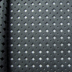Solid Color Perforated Pleather Fabric w/ PU Coating (Gray) | (2 Way Stretch/Per Yard)