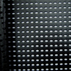 Solid Color Perforated Pleather Fabric w/ PU Coating (Black) | (2 Way Stretch/Per Yard)