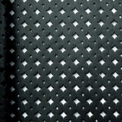 Solid Color Perforated Pleather Fabric w/ PU Coating (Black) | (2 Way Stretch/Per Yard)
