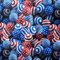 US Flag with Balloon Design on Poly Spandex Fabric | (4 Way Stretch/Per Yard)