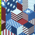 US Flag with Cube Design on Poly Spandex Fabric | (4 Way Stretch/Per Yard)