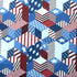 US Flag with Cube Design on Poly Spandex Fabric | (4 Way Stretch/Per Yard)