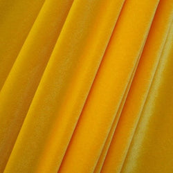 Solid Color Stretch Velvet Fabric (Yellow) | (4 Way Stretch/Per Yard)