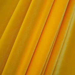 Solid Color Stretch Velvet Fabric (Yellow) | (4 Way Stretch/Per Yard)