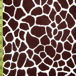 Giraffe Print on Poly Spandex Fabric (Coffee/White) | (4 Way Stretch/Per Yard)