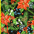 Christmas Floral Print on Poly Spandex Fabric | (4 Way Stretch/Per Yard)
