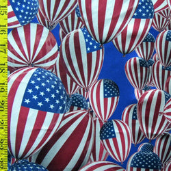 US Flag with Balloon Design on Poly Spandex Fabric | (4 Way Stretch/Per Yard)