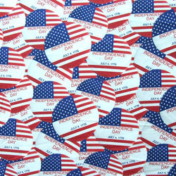 Independence Day on Poly Spandex Fabric | (4 Way Stretch/Per Yard)