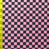 Checkerboard Print on Poly Spandex Fabric (Pink/Black) | (4 Way Stretch/Per Yard)