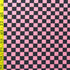 Checkerboard Print on Poly Spandex Fabric (Pink/Black) | (4 Way Stretch/Per Yard)