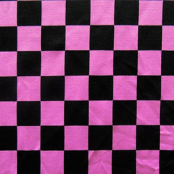 Checkerboard Print (1x1) on Nylon Spandex Fabric (Violet/Black) | (4 Way Stretch/Per Yard)