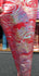 Metallic Foil Lava Swirls (Silver) on Red Nylon Spandex Fabric | (4 Way Stretch/Per Yard)