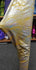 Metallic Foil Lava Swirls (Silver) on Gold Nylon Spandex Fabric | (4 Way Stretch/Per Yard)