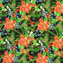 Christmas Floral Print on Poly Spandex Fabric | (4 Way Stretch/Per Yard)